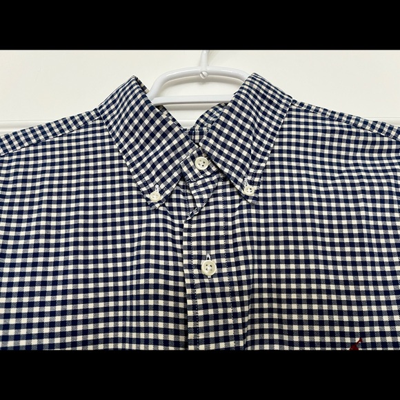 RALPH LAUREN POLO Button Down Navy Gingham Shirt - Picture 4 of 8
